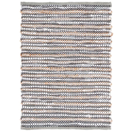 Safavieh 3 x 5 ft. Vintage Leather Global Hand Woven Rectangle Rug Grey & Ivory VTL205F-3